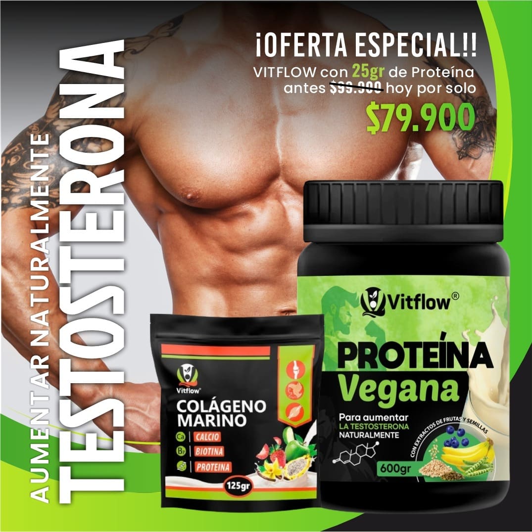 VitFlow -  2 Preteínas + 2 regalos Vegana Testo -