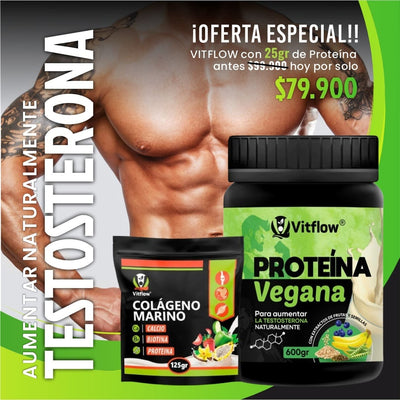 VitFlow -  2 Preteínas + 2 regalos Vegana Testo -