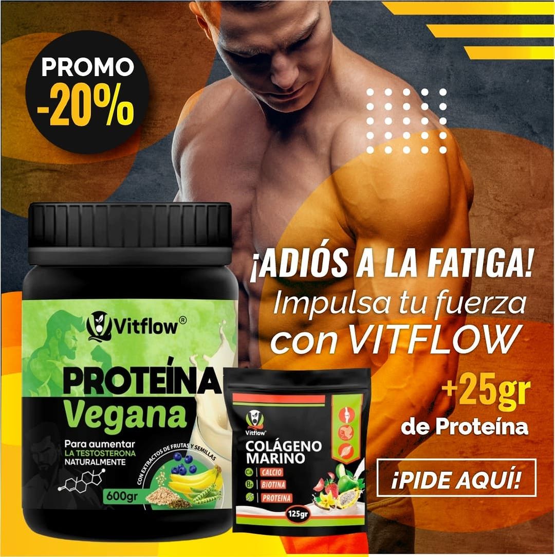 VitFlow -  2 Preteínas + 2 regalos Vegana Testo -