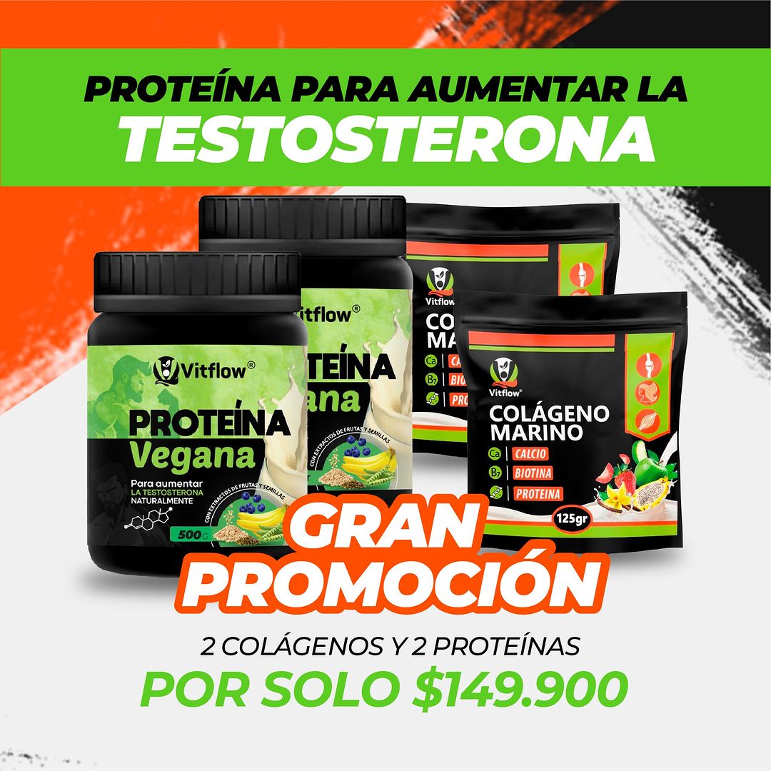 VitFlow -  2 Preteínas + 2 regalos Vegana Testo -
