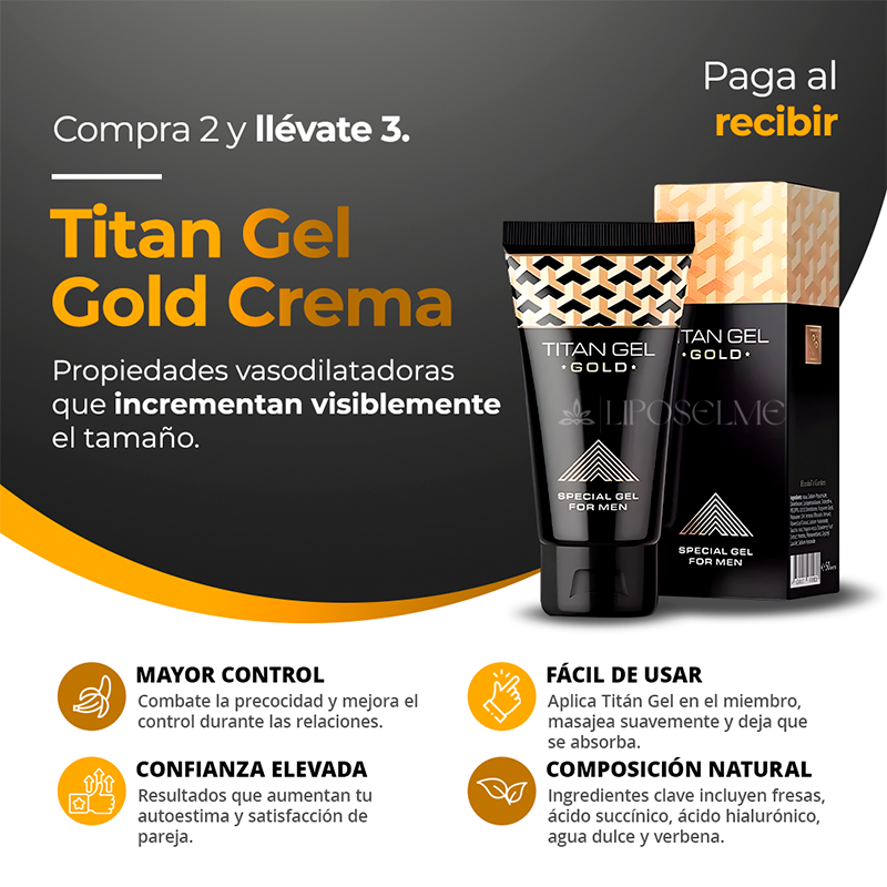 Titan Gel Gold Crema Tratamiento Hombres  LipoSelme.com.co